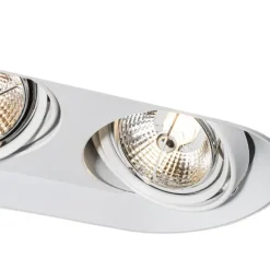 QAZQA Set mit 6 runden Einbaustrahlern Weiß GU10 70mm 2-Licht - Hubs