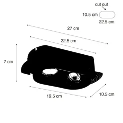 QAZQA Set mit 6 runden Einbaustrahlern Weiß GU10 70mm 2-Licht - Hubs