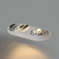 QAZQA Set mit 6 runden Einbaustrahlern Weiß GU10 70mm 2-Licht - Hubs