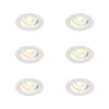 QAZQA Set mit 6 runden, verstellbaren Einbauspots in Weiß - Chuck