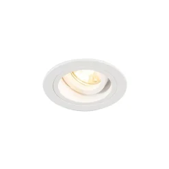 QAZQA Set mit 6 runden, verstellbaren Einbauspots in Weiß - Chuck