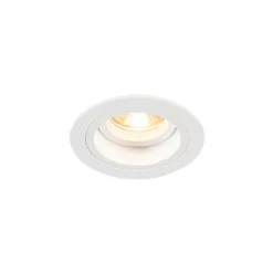 QAZQA Set mit 6 runden, verstellbaren Einbauspots in Weiß - Chuck