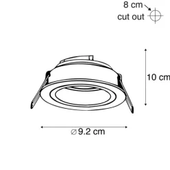 QAZQA Set mit 6 runden, verstellbaren Einbauspots in Weiß - Chuck