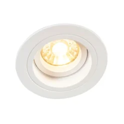 QAZQA Set mit 6 runden, verstellbaren Einbauspots in Weiß - Chuck