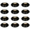 QAZQA Set mit 12 schwarzen Einbauleuchten GU10 50mm IP44 - Dept