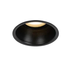 QAZQA Set mit 12 schwarzen Einbauleuchten GU10 50mm IP44 - Dept