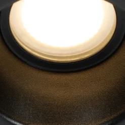 QAZQA Set mit 12 schwarzen Einbauleuchten GU10 50mm IP44 - Dept