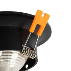 QAZQA Set mit 6 schwarzen Einbauleuchten GU10 50 mm - Gijs