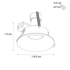 QAZQA Set mit 6 schwarzen Einbauleuchten GU10 50 mm - Gijs