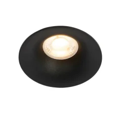 QAZQA Set mit 6 schwarzen Einbauleuchten GU10 50 mm - Gijs