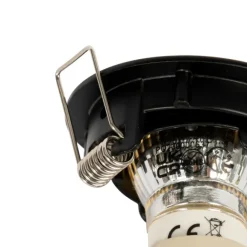 QAZQA Set mit 6 schwarzen Einbauleuchten GU10 35 mm - Edu