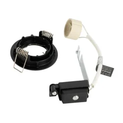 QAZQA Set mit 6 schwarzen Einbauleuchten GU10 35 mm - Edu