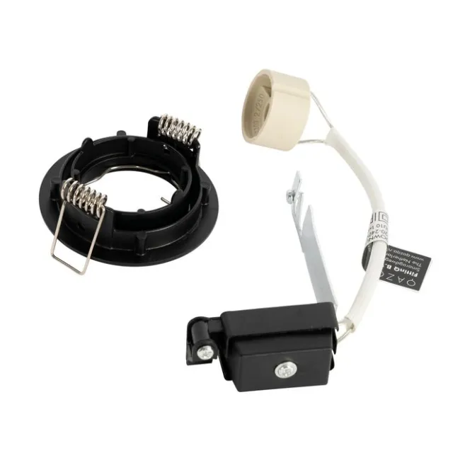 QAZQA Set mit 6 schwarzen Einbauleuchten GU10 35 mm - Edu