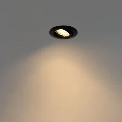 QAZQA Set mit 6 schwarzen Einbauleuchten GU10 35 mm - Edu