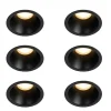 QAZQA Set mit 6 schwarzen Einbauleuchten GU10 35 mm IP44 - Dept