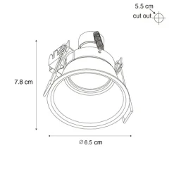 QAZQA Set mit 6 schwarzen Einbauleuchten GU10 35 mm IP44 - Dept