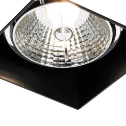 QAZQA Set mit 6 schwarzen Einbauleuchten GU10 70 mm randlos - Oneon