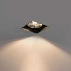 QAZQA Set mit 6 schwarzen Einbauleuchten GU10 70 mm randlos - Oneon