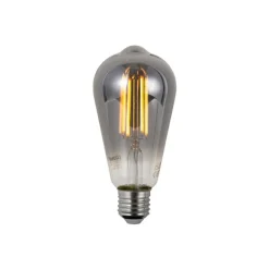 LUUMR Set mit 5 Smart Dimmbare LED-Glühbirnen E27 ST64 Rauchglas 4,9 W 150 lm 1800 K