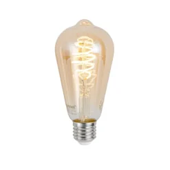 LUUMR Set mit 5 Smart E27 Dimmbar LED Glühbirnen ST64 Bernstein 4.9W 320lm 2500K