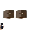 QAZQA Set mit 2 Smart-Wandlampen Dunkelbronze 9,7 cm Inkl. Wifi G9 - Transfer Groove