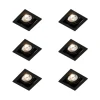 QAZQA Set mit 6 verstellbaren quadratischen Einbaustrahlern schwarz - Artemis 70