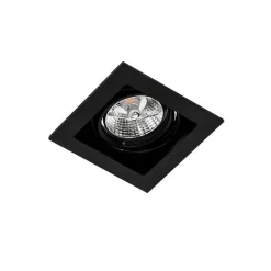 QAZQA Set mit 6 verstellbaren quadratischen Einbaustrahlern schwarz - Artemis 70