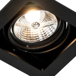 QAZQA Set mit 6 verstellbaren quadratischen Einbaustrahlern schwarz - Artemis 70