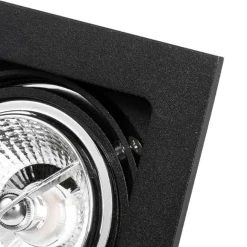 QAZQA Set mit 6 verstellbaren quadratischen Einbaustrahlern schwarz - Artemis 70