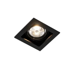 QAZQA Set mit 6 verstellbaren quadratischen Einbaustrahlern schwarz - Artemis 70