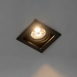 QAZQA Set mit 6 verstellbaren quadratischen Einbaustrahlern schwarz - Artemis 70