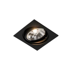 QAZQA Set mit 6 verstellbaren schwarzen Einbaustrahlern - Chuck 111