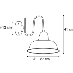 QAZQA Set mit 2 Wandleuchten rosten mit goldenem Interieur - Fabrik