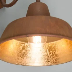 QAZQA Set mit 2 Wandleuchten rosten mit goldenem Interieur - Fabrik