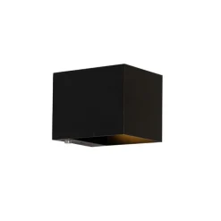 QAZQA Set mit 2 Wandleuchten Schwarz mit Dimmer Wiederaufladbar - Joris