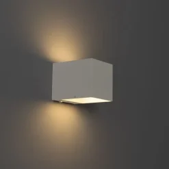 QAZQA Set mit 2 Wandleuchten weiß mit Dimmer wiederaufladbar - Joris