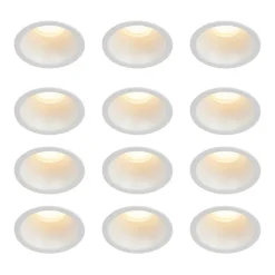 QAZQA Set mit 12 weißen Einbauleuchten GU10 35 mm IP44 - Dept