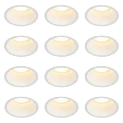 QAZQA Set mit 12 weißen Einbauleuchten GU10 70 mm IP44 - Dept