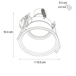 QAZQA Set mit 12 weißen Einbauleuchten GU10 70 mm IP44 - Dept