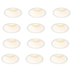 QAZQA Set mit 12 weißen Einbauleuchten GU10 50 mm IP44 - Dept