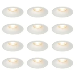 QAZQA Set mit 12 weißen GU10 Einbaustrahlern 50 mm - Gijs