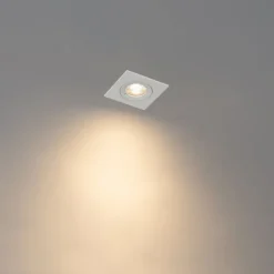 QAZQA Set mit 12 weißen quadratischen GU10 Einbaustrahlern 50 mm IP44 - Xena