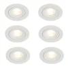 QAZQA Set mit 6 weißen runden Einbauleuchten GU10 50 mm IP44 - Xena