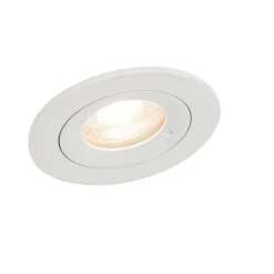 QAZQA Set mit 6 weißen runden Einbauleuchten GU10 50 mm IP44 - Xena