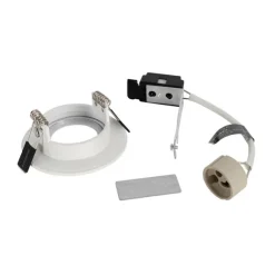 QAZQA Set mit 6 weißen runden Einbauleuchten GU10 50 mm IP44 - Xena