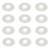 QAZQA Set mit 12 weißen runden GU10 Einbauleuchten 50 mm IP44 - Xena
