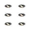 QAZQA Set van 6 moderne inbouwspots gunmetal GU10 50mm rond kantelbaar - Edu