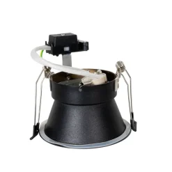 QAZQA Set van 6 moderne inbouwspots zwart met goud GU10 70mm IP44 - Dept