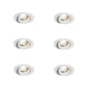 QAZQA Set van 6 moderne inbouwspots wit 8,2cm incl. LED IP54 ultra slim - Pupil