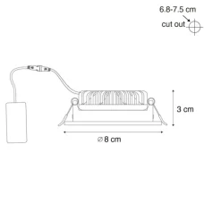 QAZQA Set van 6 moderne inbouwspots wit 8,2cm incl. LED IP54 ultra slim - Pupil